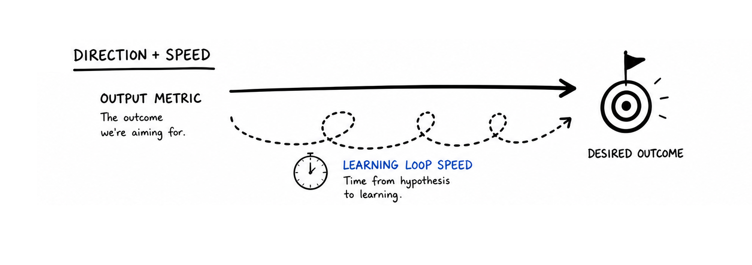 Direction and speed: output metric and learning loop speed